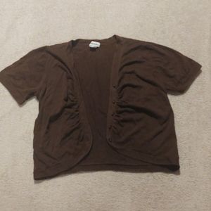 Calvin Klein 0x cropped brown shrug cardigan